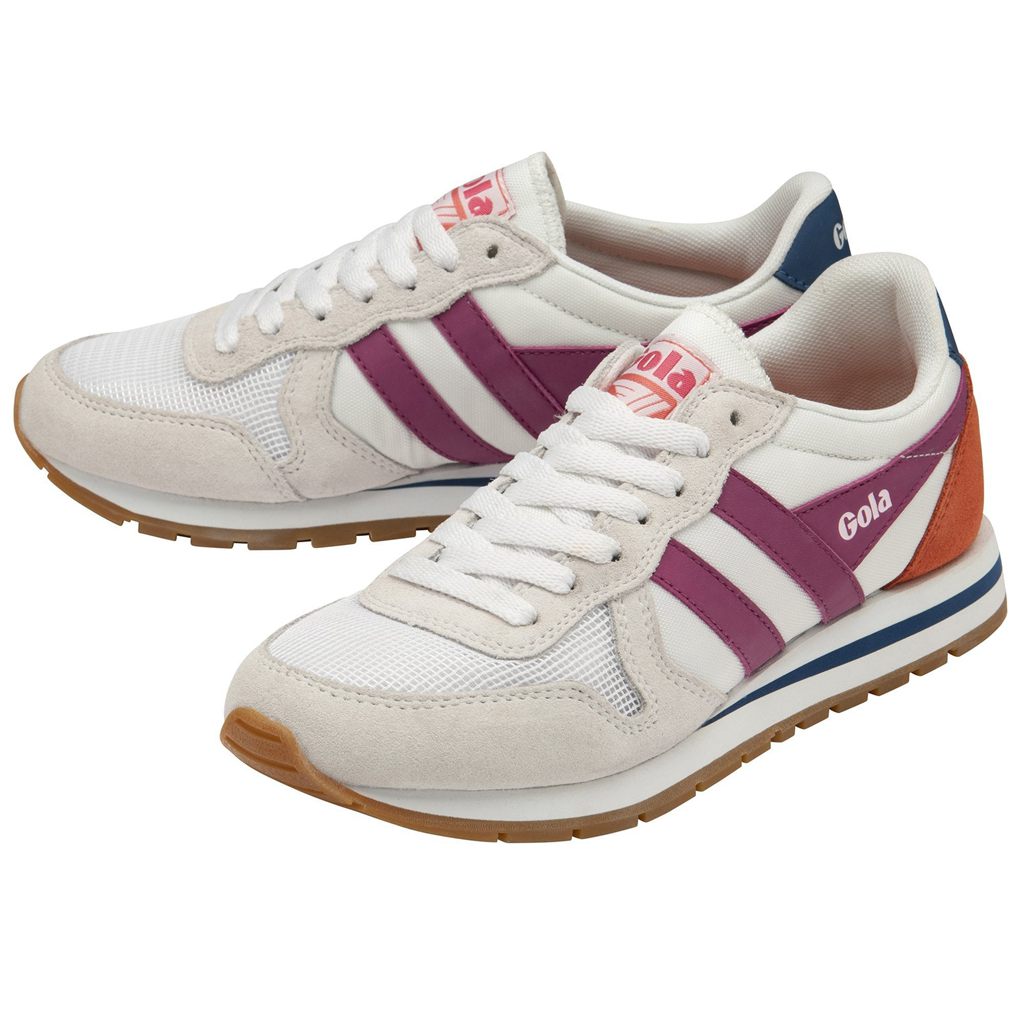 Gola Classics Daytona Sneakers Valkoinen Fuksia Sininen Suomi | IBWFVN190
