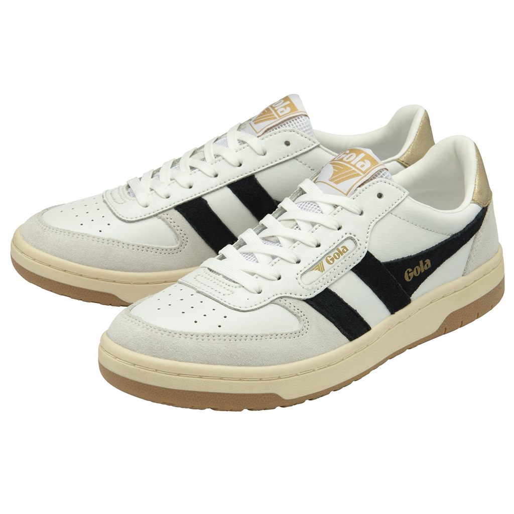 Gola Classics Hawk Sneakers Valkoinen Mustat Kultaiset Suomi | OVIQXB012