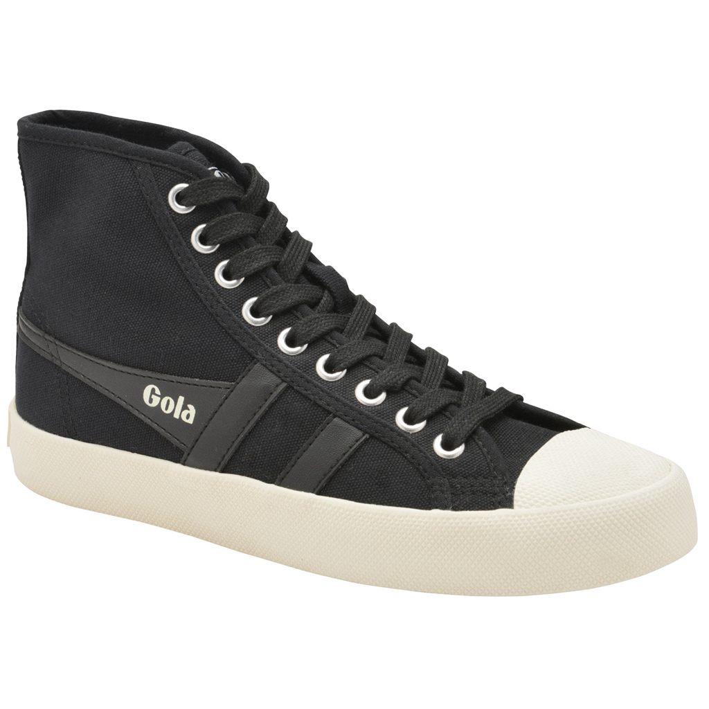 Gola Vegan Classics Coaster High Sneakers Mustat Valkoinen Suomi | WXFPSV396