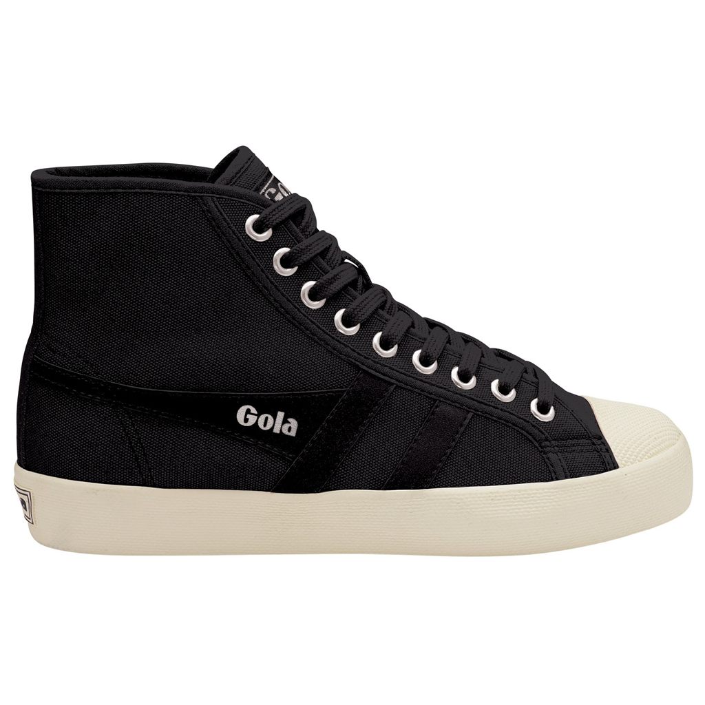 Gola Vegan Classics Coaster High Sneakers Mustat Valkoinen Suomi | WXFPSV396