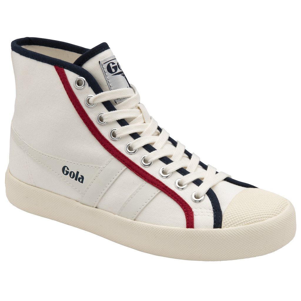 Gola Vegan Classics Coaster Smash High Shoes Valkoinen Laivastonsininen Syvä Punainen Suomi | XPCNBW178
