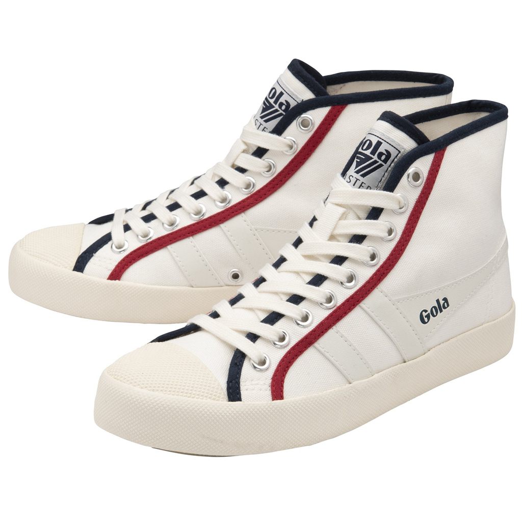 Gola Vegan Classics Coaster Smash High Shoes Valkoinen Laivastonsininen Syvä Punainen Suomi | XPCNBW178
