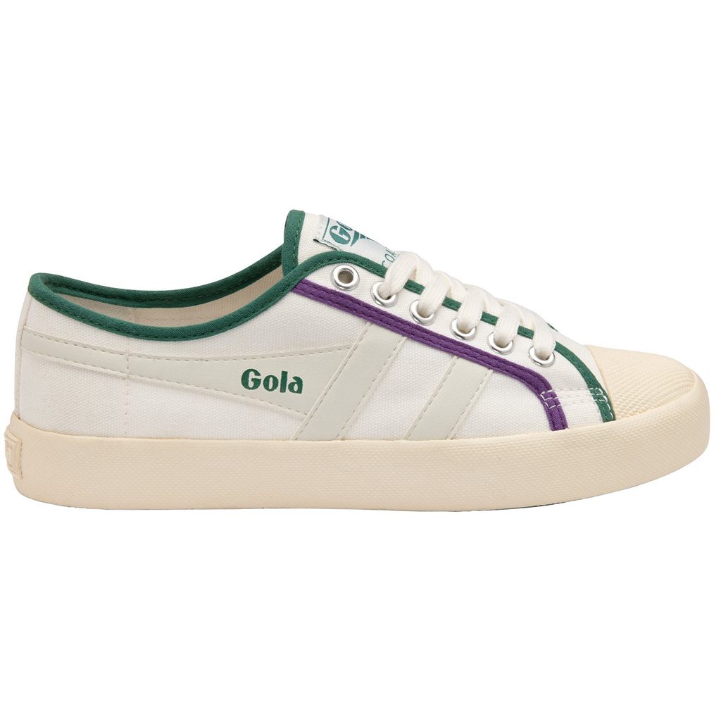 Gola Vegan Classics Coaster Smash Shoes Valkoinen Tummanvihreä Violetit Suomi | GOXVMK064