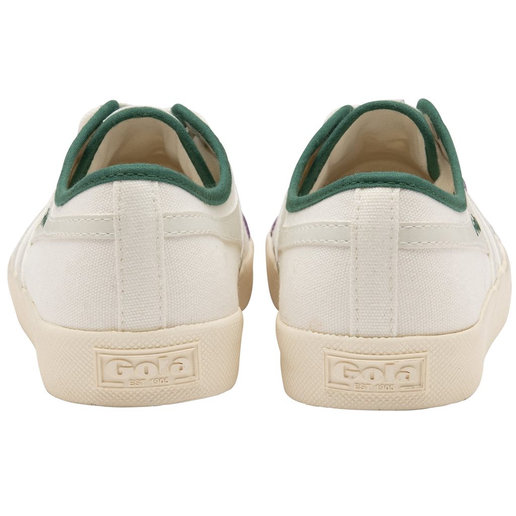 Gola Vegan Classics Coaster Smash Shoes Valkoinen Tummanvihreä Violetit Suomi | GOXVMK064